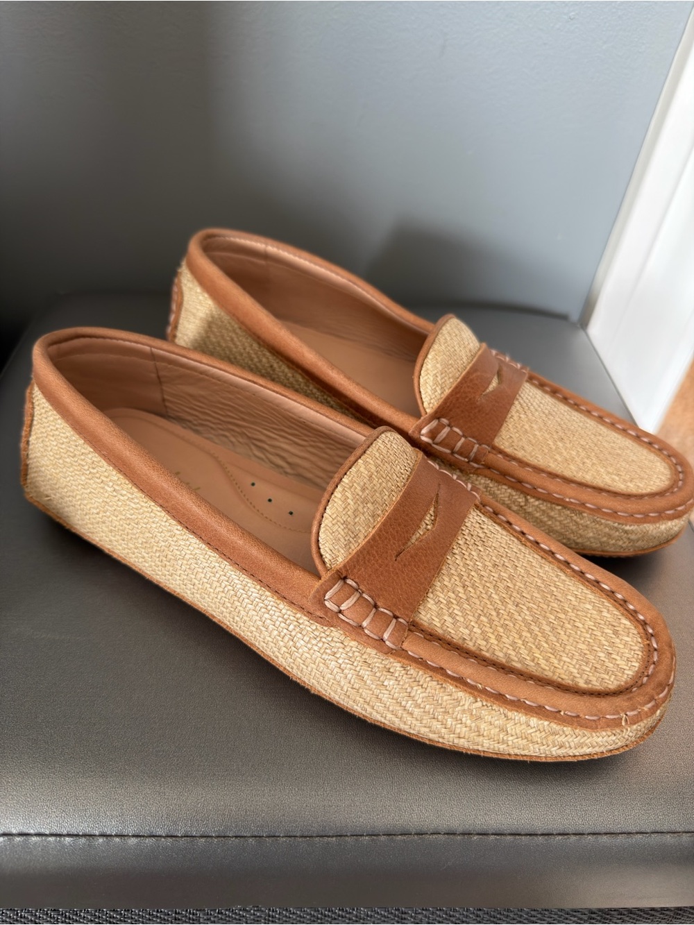 Women’s Tan Braided Slip-On Loafers